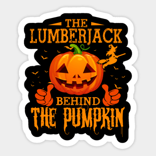 Mens The CHEF Behind The Pumpkin T shirt Funny Halloween T Shirt_LUMBERJACK Sticker